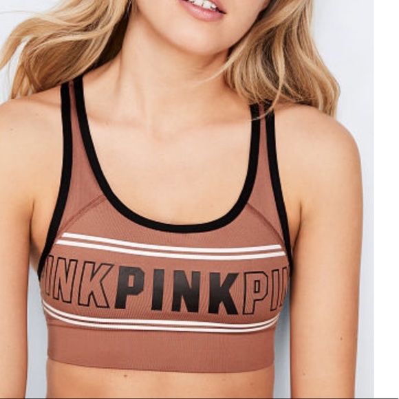 Vs pink stripe sports bra size medium - Picture 3 of 3